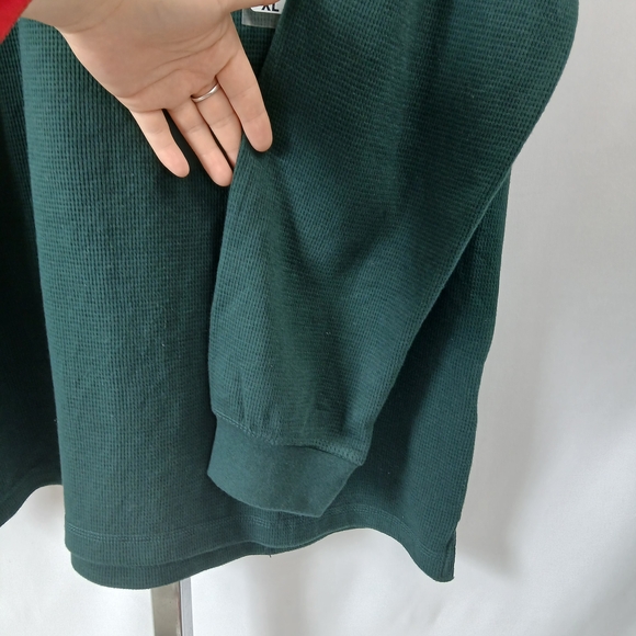 Weatherproof Vintage Men’s Thermal Crewneck Sweatshirt Pine Green Size XL NWT - Picture 3 of 5
